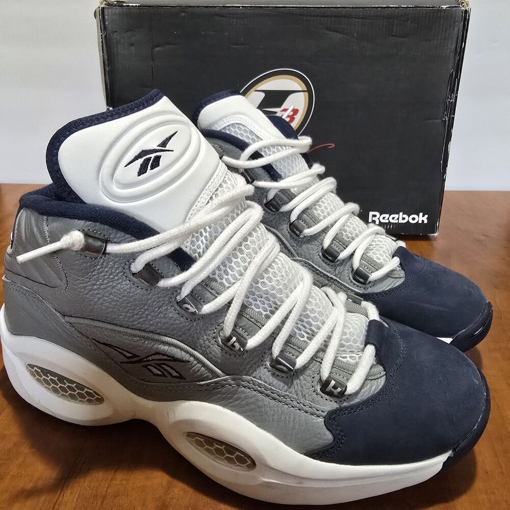 Reebok Question Mid 2013 Georgetown Colorway Lace Up Sneakers US 10.5 Used W/box